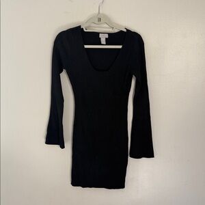 H&M Ribbed Black Knit Sweater Dress
